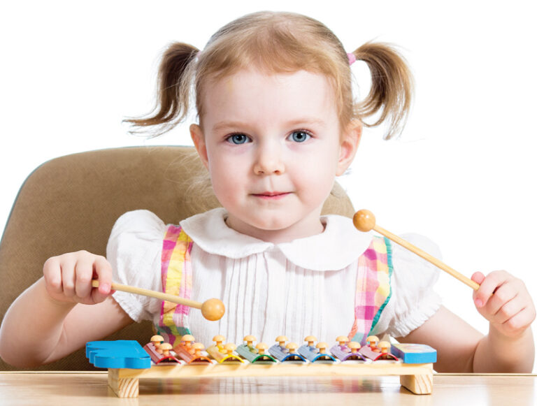 girl with orff instrument